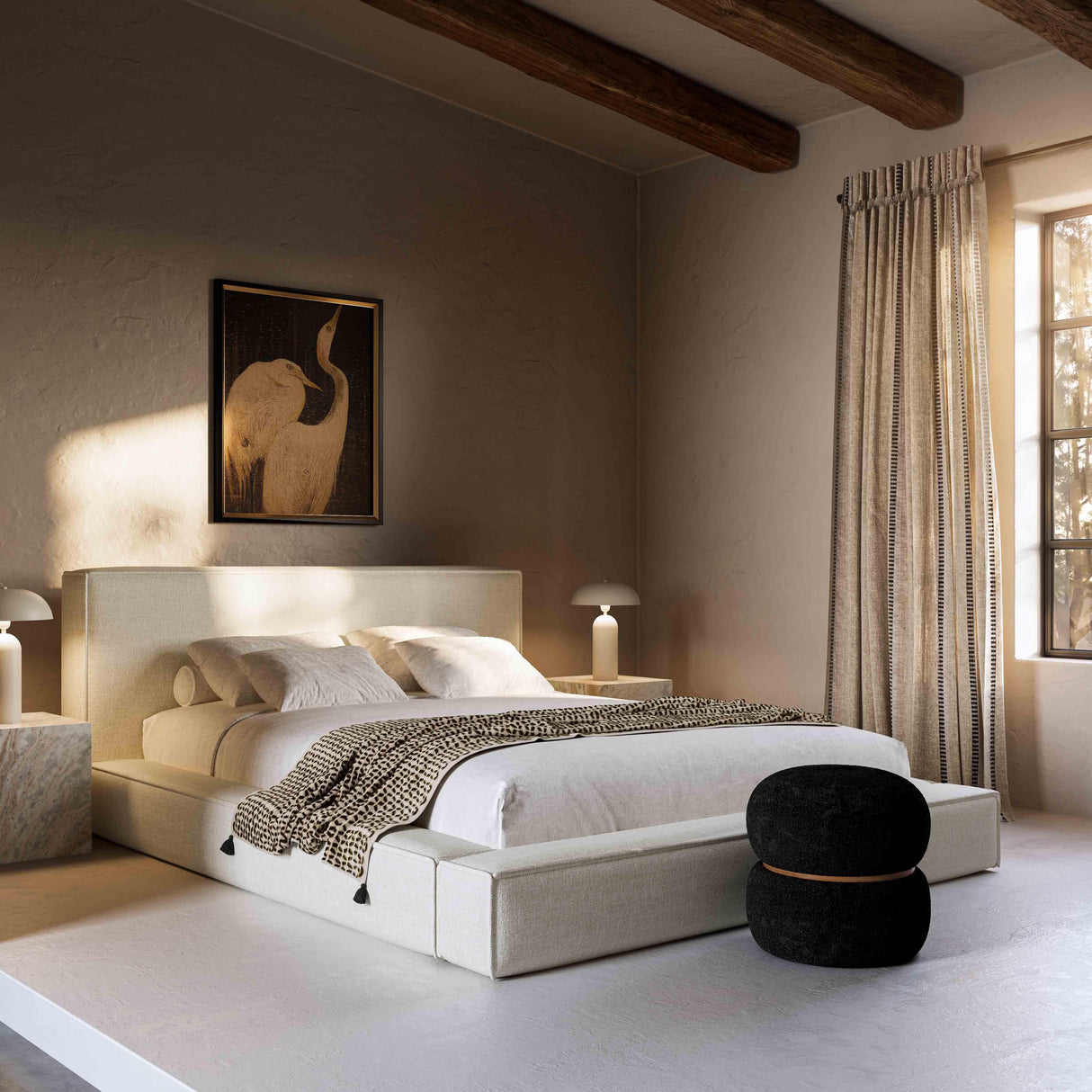 TOV Olafur Cream Linen King Bed