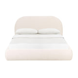 TOV Bara Cream Textured Velvet Queen Bed