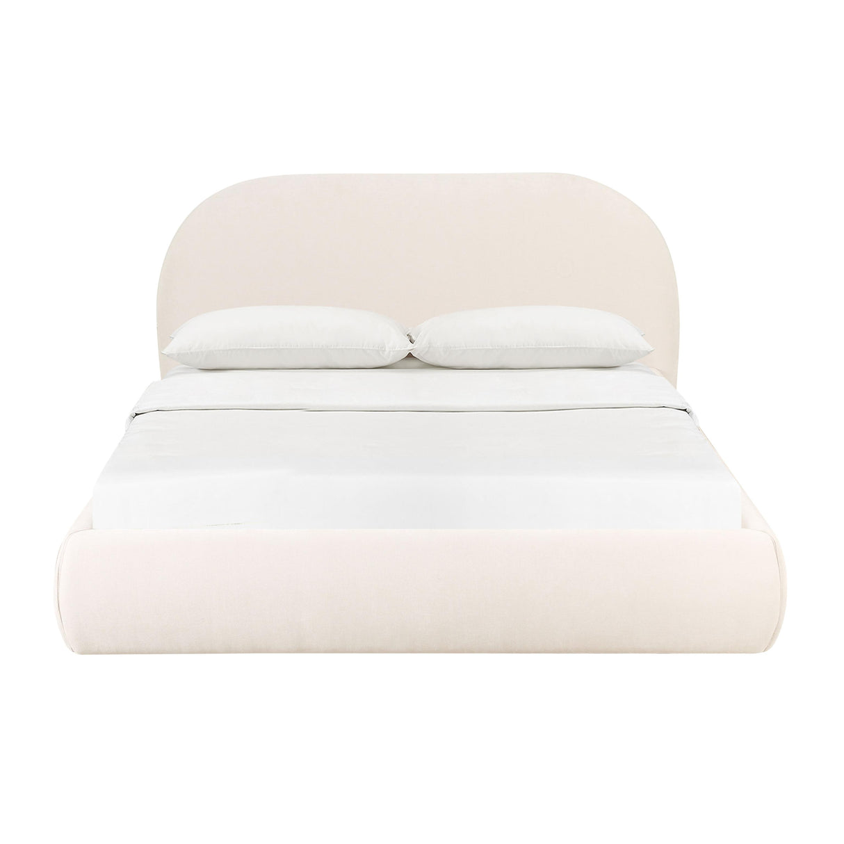 TOV Bara Cream Textured Velvet Queen Bed