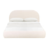 TOV Bara Cream Textured Velvet Queen Bed