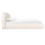 TOV Bara Cream Textured Velvet Queen Bed