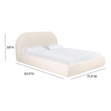 TOV Bara Cream Textured Velvet Queen Bed
