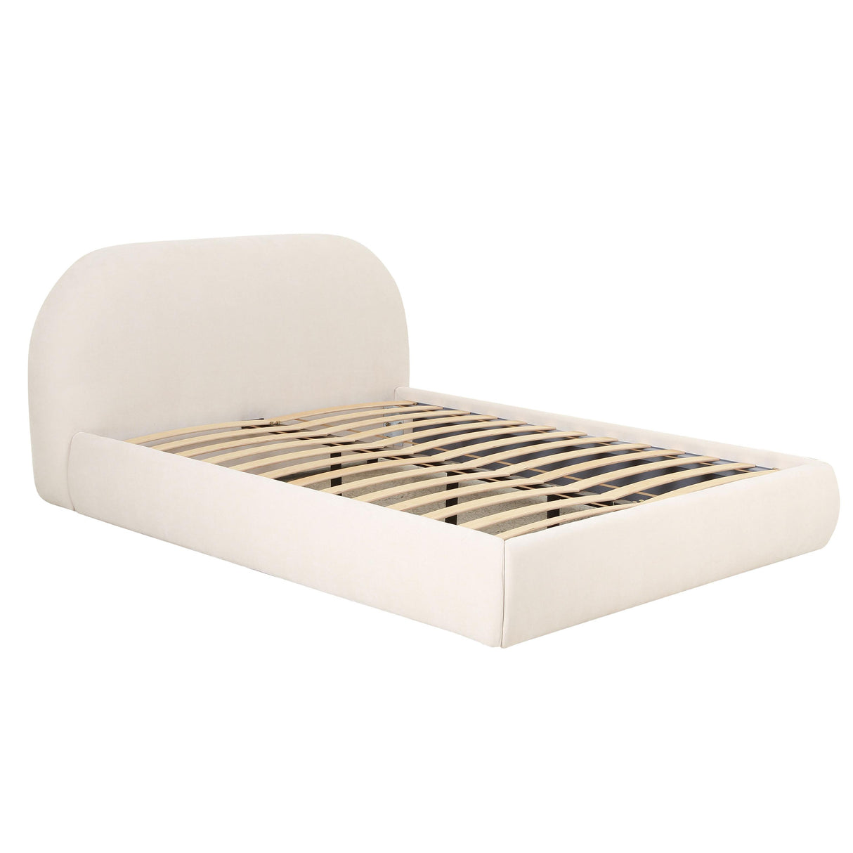 TOV Bara Cream Textured Velvet Queen Bed
