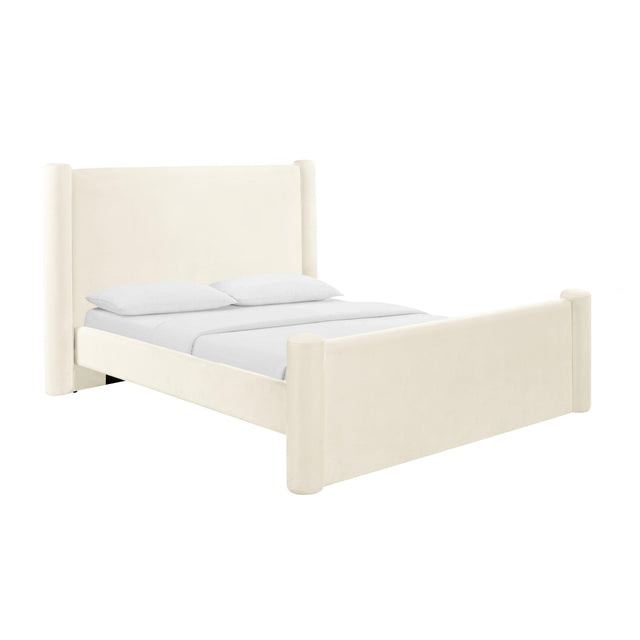 TOV Athara Cream Velvet Queen Bed