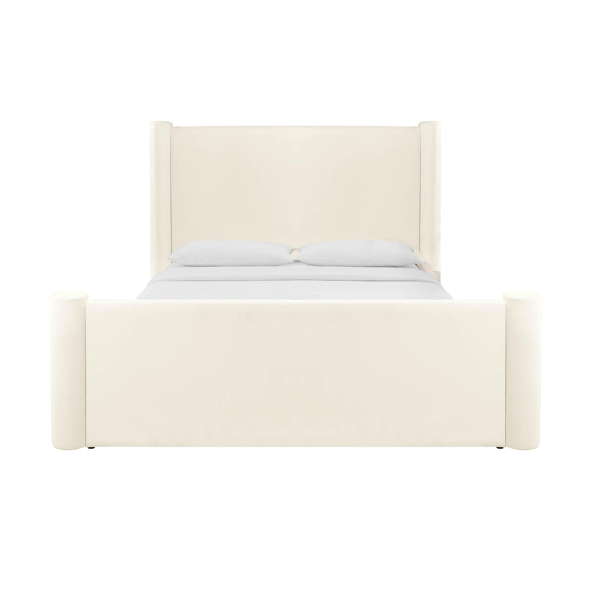 TOV Athara Cream Velvet Queen Bed