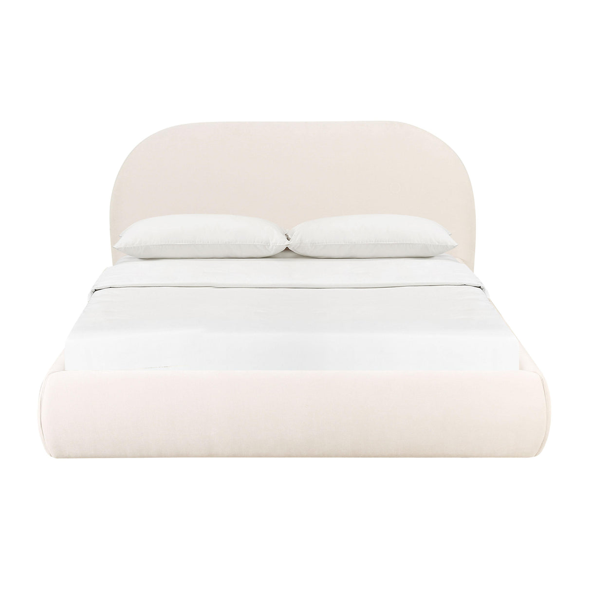 TOV Bara Cream Textured Velvet King Bed