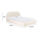 TOV Bara Cream Textured Velvet King Bed