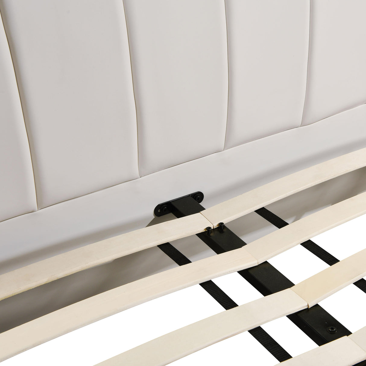 TOV Karol Cream Vegan Leather Queen Bed