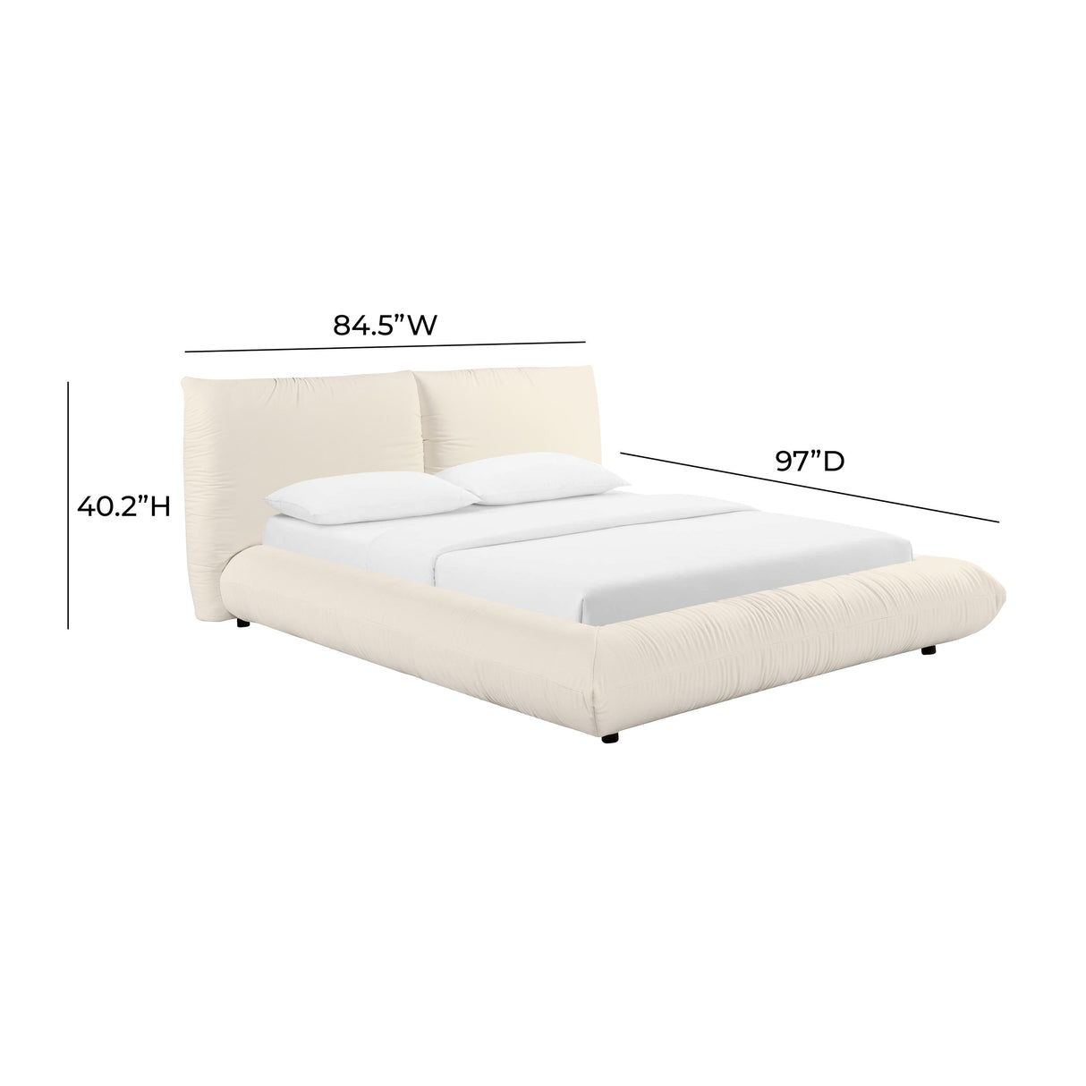 TOV Romp Cream 100% Recycled Linen Queen Bed