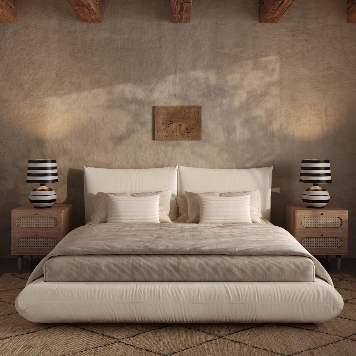 TOV Romp Cream 100% Recycled Linen Queen Bed