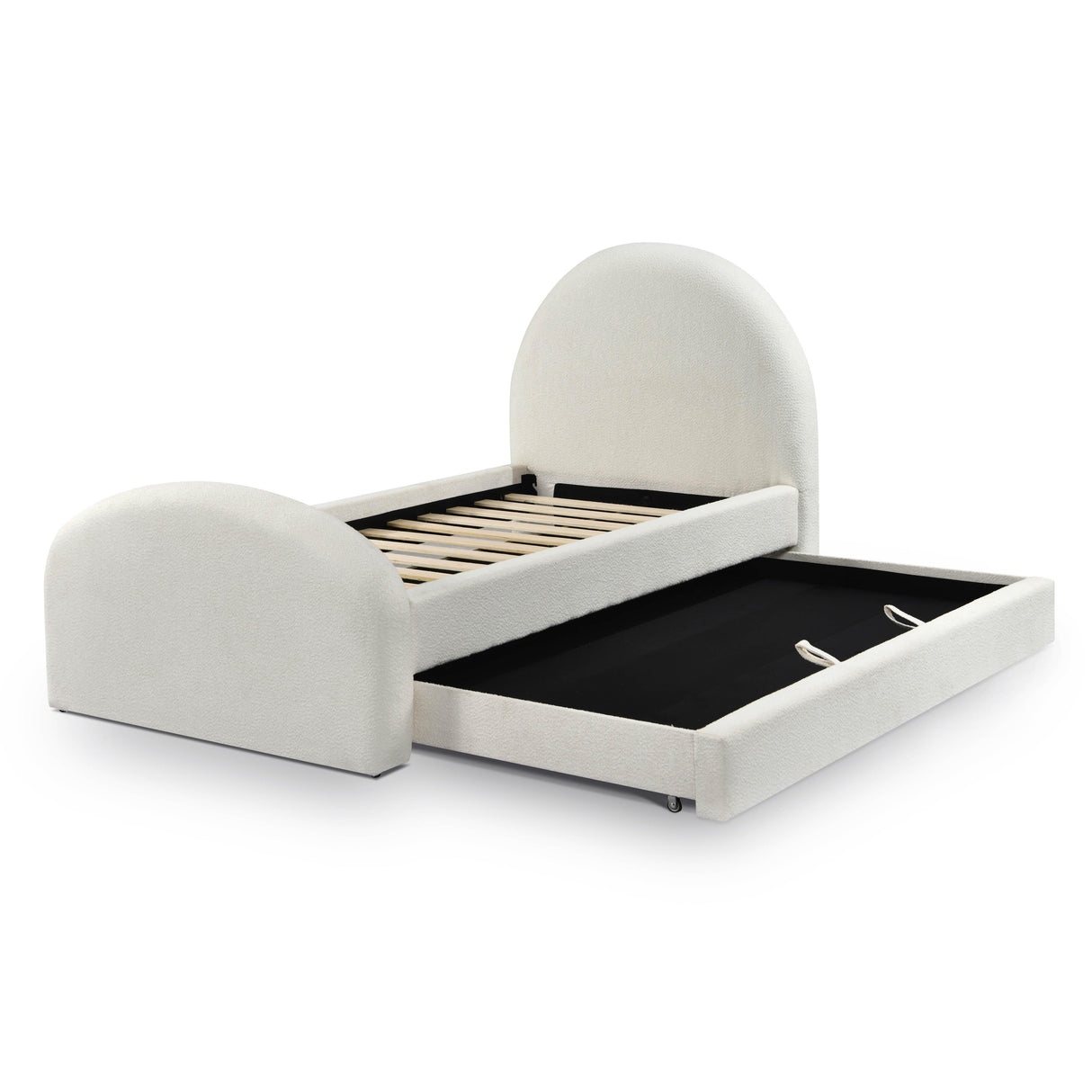 TOV Moon Cream Boucle Twin Trundle Bed