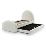 TOV Moon Cream Boucle Twin Trundle Bed
