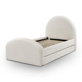 TOV Moon Cream Boucle Twin Trundle Bed