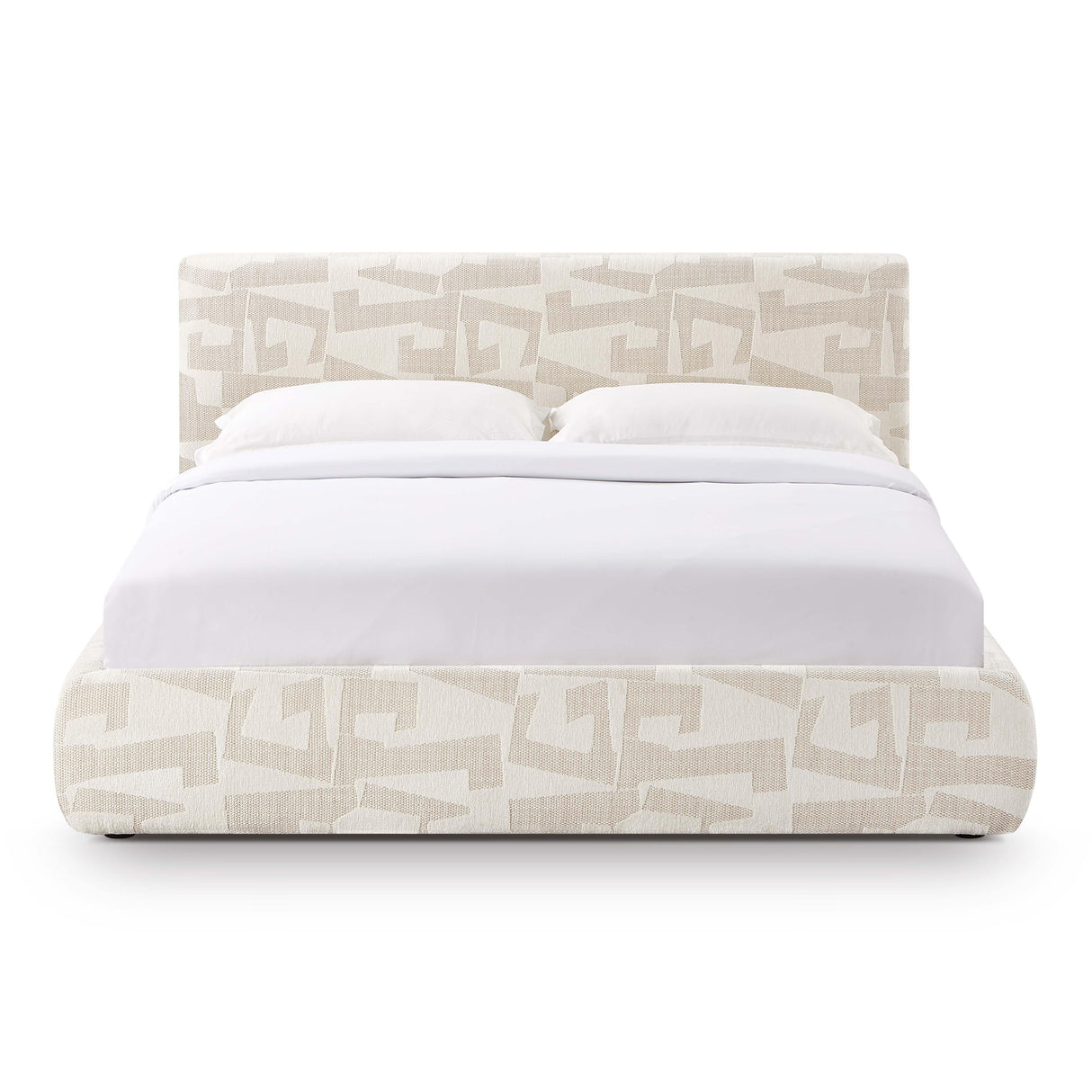 TOV Isla Cream Jacquard Pattern Queen Bed