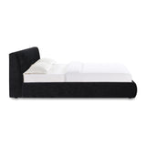 TOV Isla Black Textured Velvet King Bed