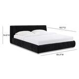 TOV Isla Black Textured Velvet King Bed