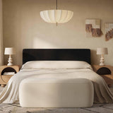 TOV Isla Black Textured Velvet Queen Bed