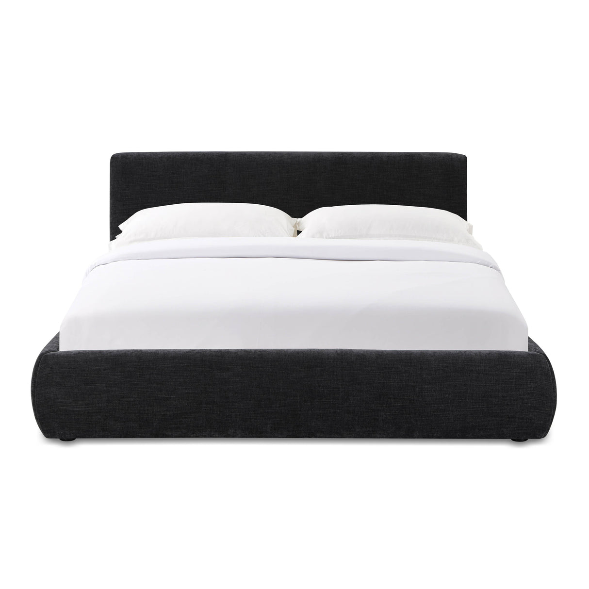 TOV Isla Black Textured Velvet Queen Bed
