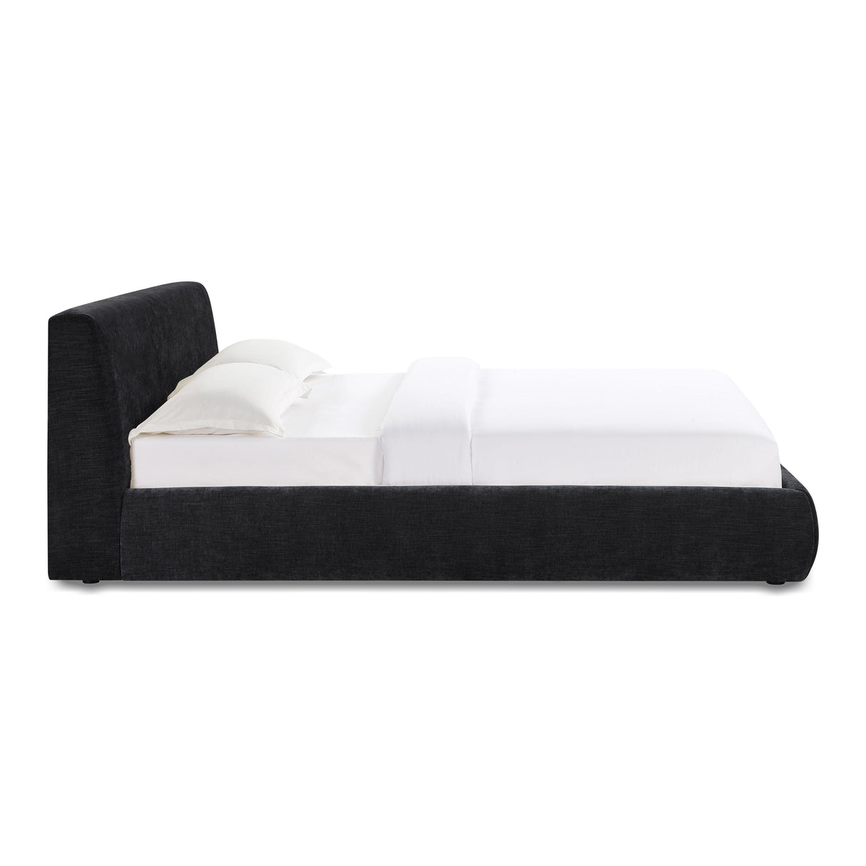 TOV Isla Black Textured Velvet Queen Bed