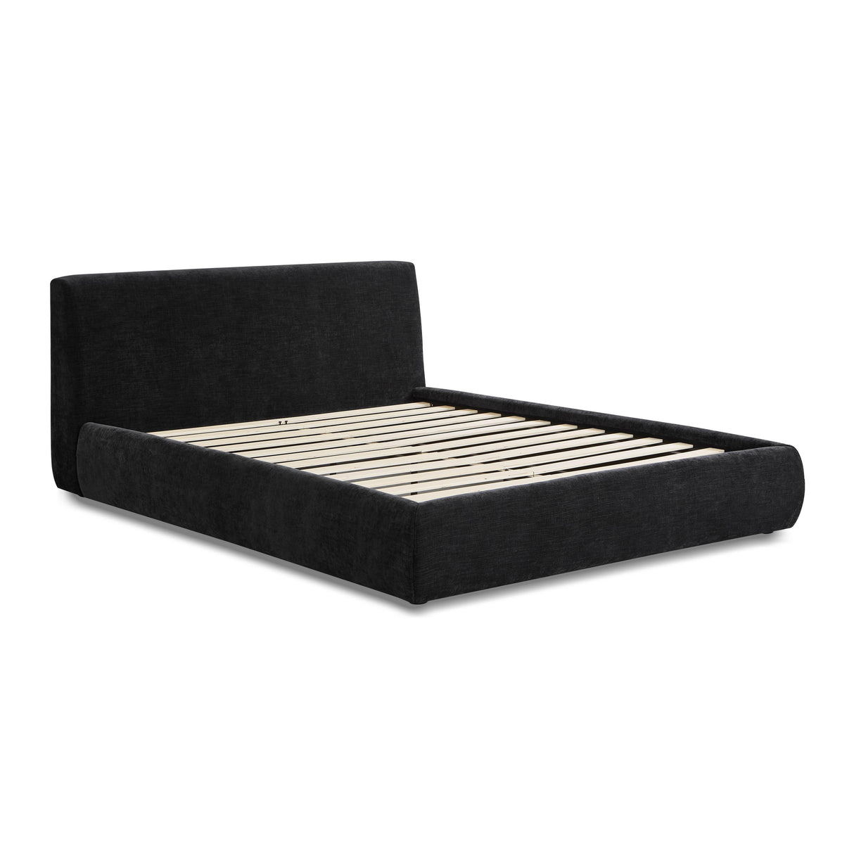 TOV Isla Black Textured Velvet Queen Bed