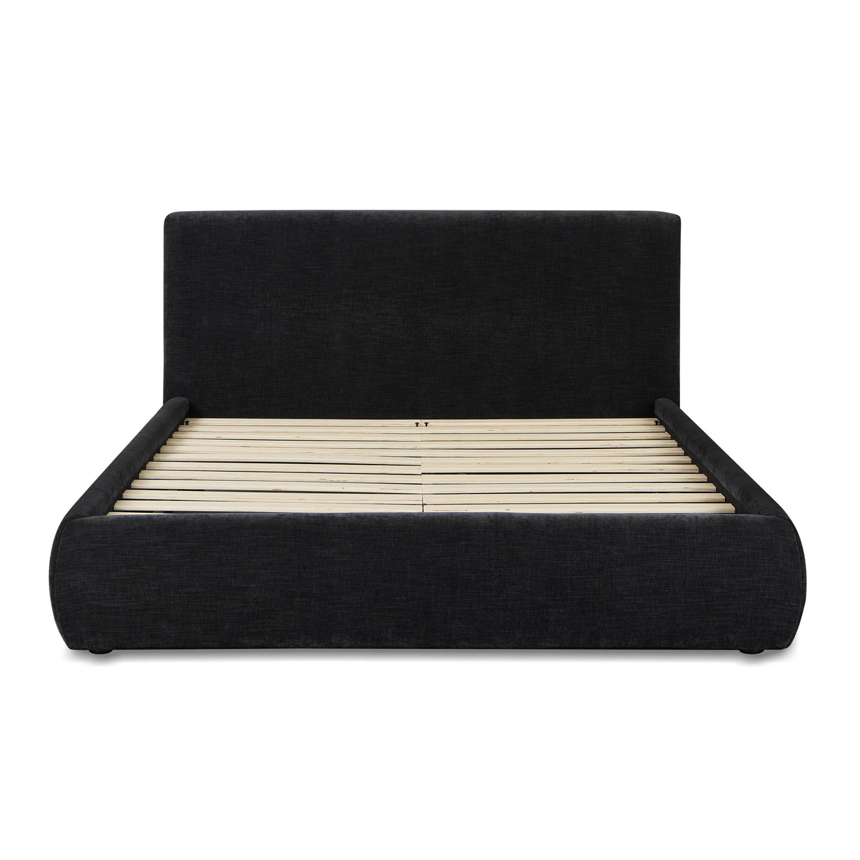 TOV Isla Black Textured Velvet Queen Bed