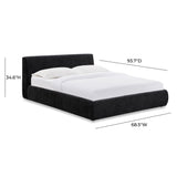 TOV Isla Black Textured Velvet Queen Bed