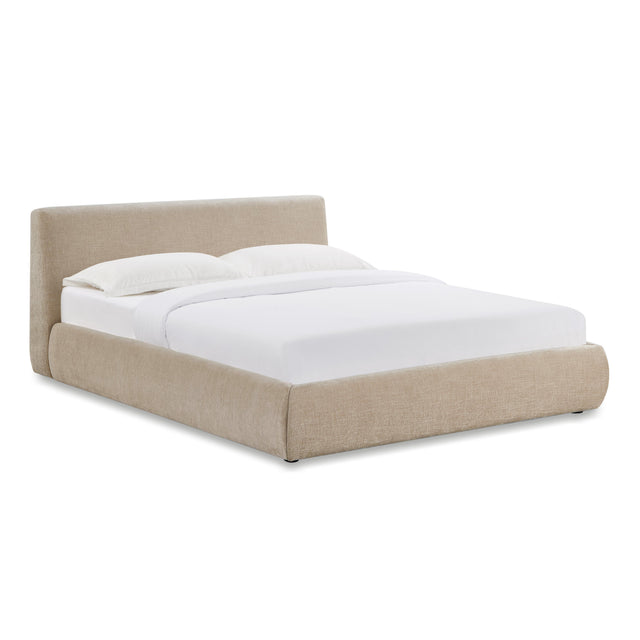 TOV Isla Taupe Textured Velvet Queen Bed