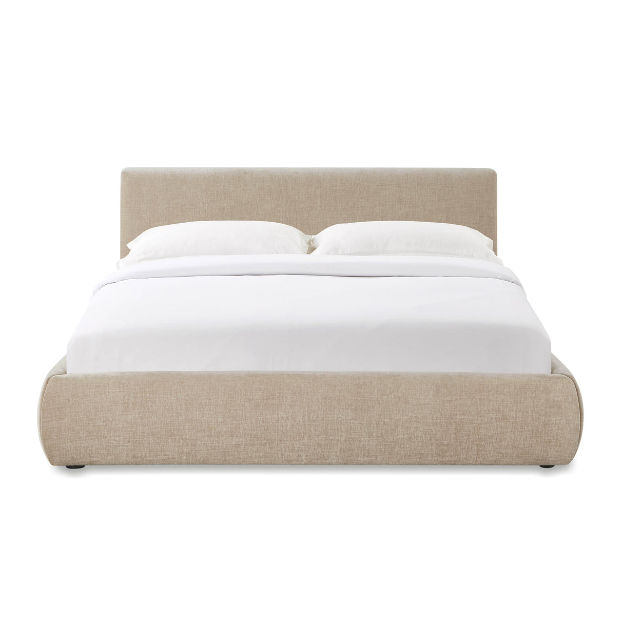 TOV Isla Taupe Textured Velvet Queen Bed
