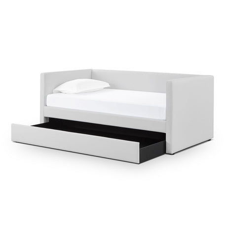 TOV Alice Light Grey Linen Twin Trundle Bed