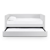 TOV Alice Light Grey Linen Twin Trundle Bed