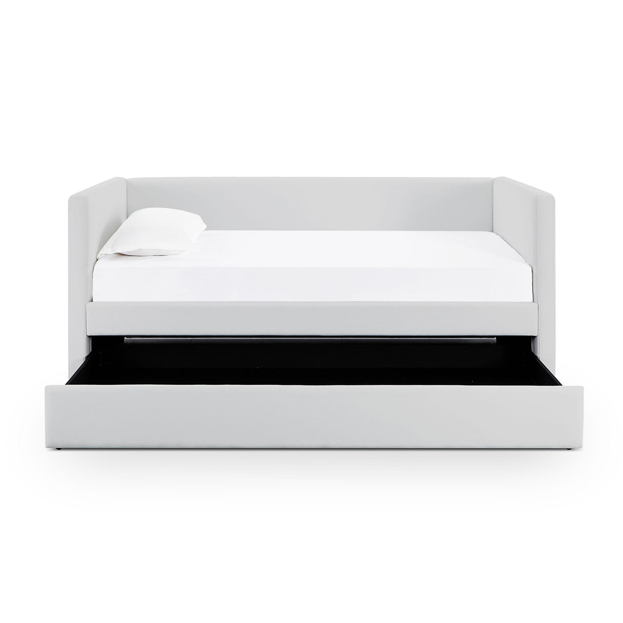 TOV Alice Light Grey Linen Twin Trundle Bed