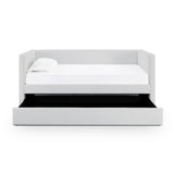 TOV Alice Light Grey Linen Twin Trundle Bed