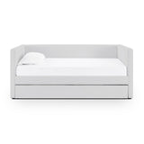 TOV Alice Light Grey Linen Twin Trundle Bed