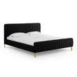 TOV Angela Black Upcycled Linen King Bed