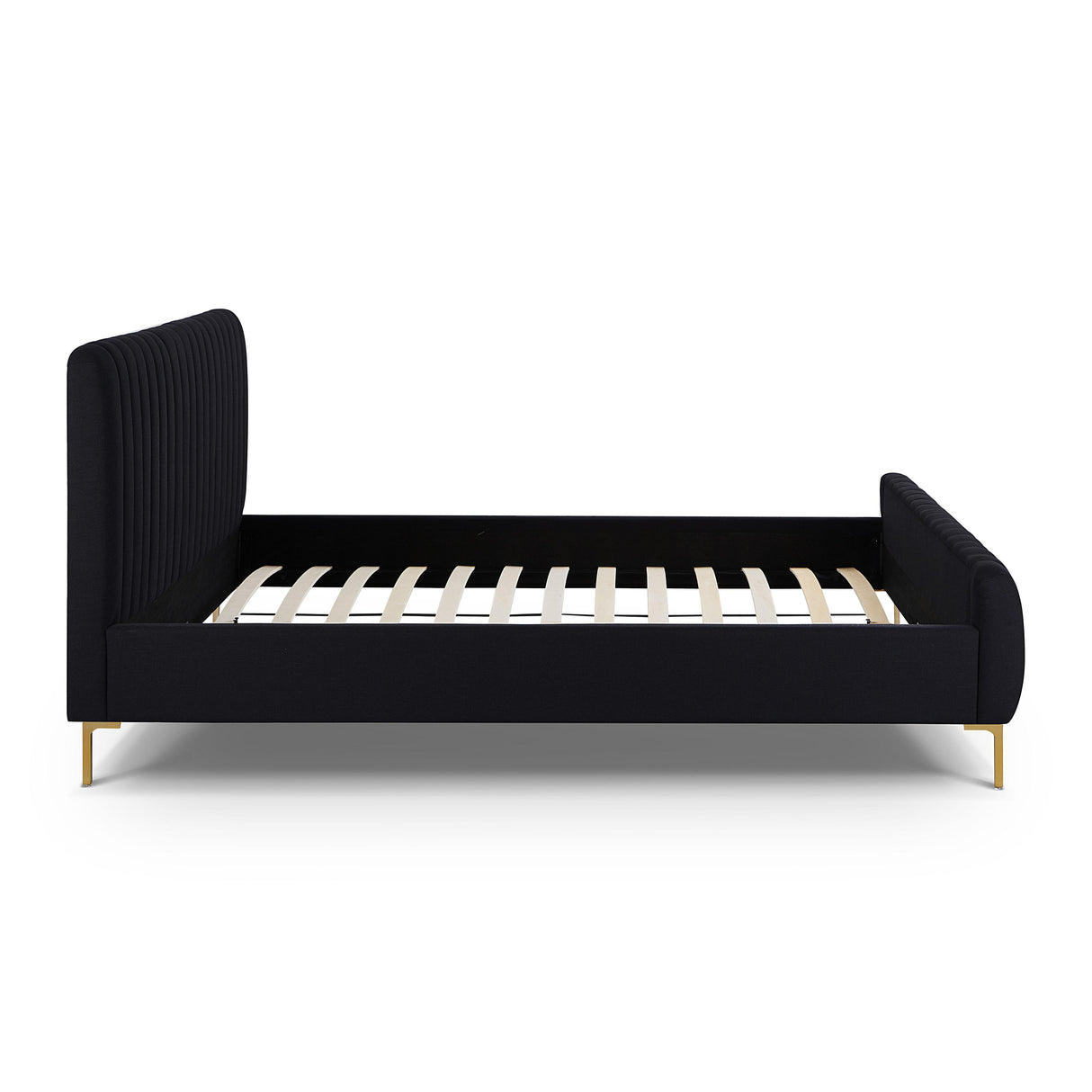 TOV Angela Black Upcycled Linen King Bed