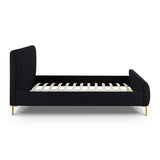 TOV Angela Black Upcycled Linen King Bed