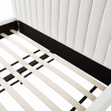 TOV Angela Natural Upcycled Linen Queen Bed