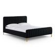 TOV Angela Black Upcycled Linen Queen Bed