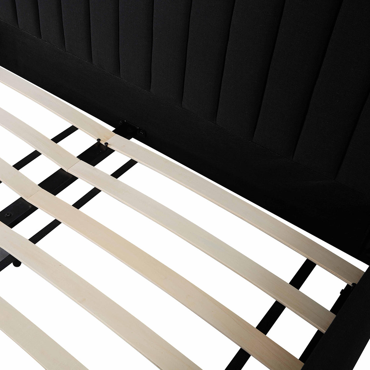 TOV Angela Black Upcycled Linen Queen Bed