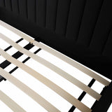 TOV Angela Black Upcycled Linen Queen Bed