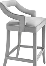 TOV Tiffany Grey Velvet Bar Stool