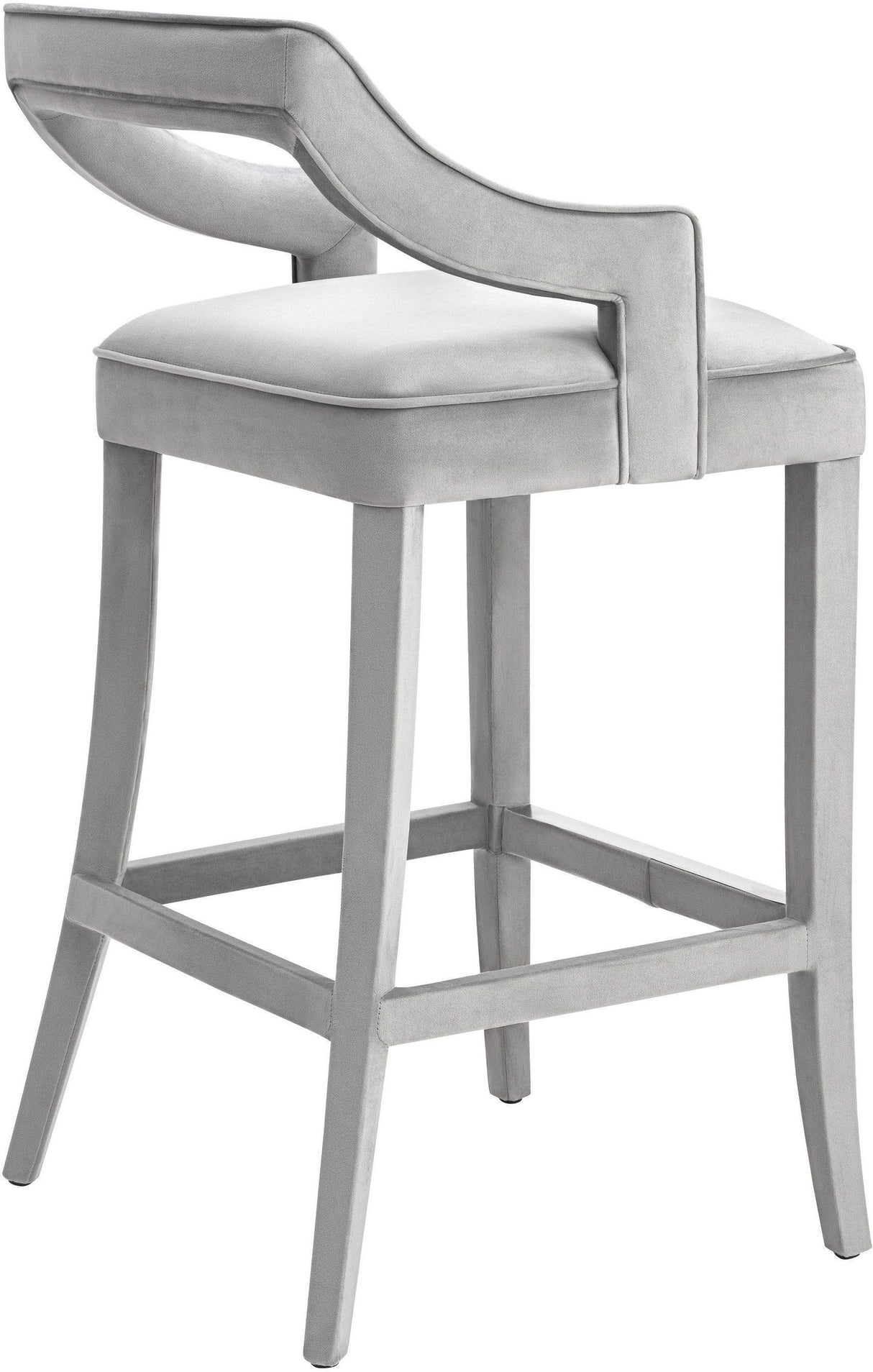 TOV Tiffany Grey Velvet Bar Stool