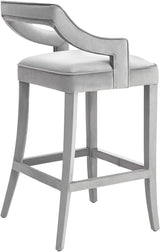 TOV Tiffany Grey Velvet Counter Stool