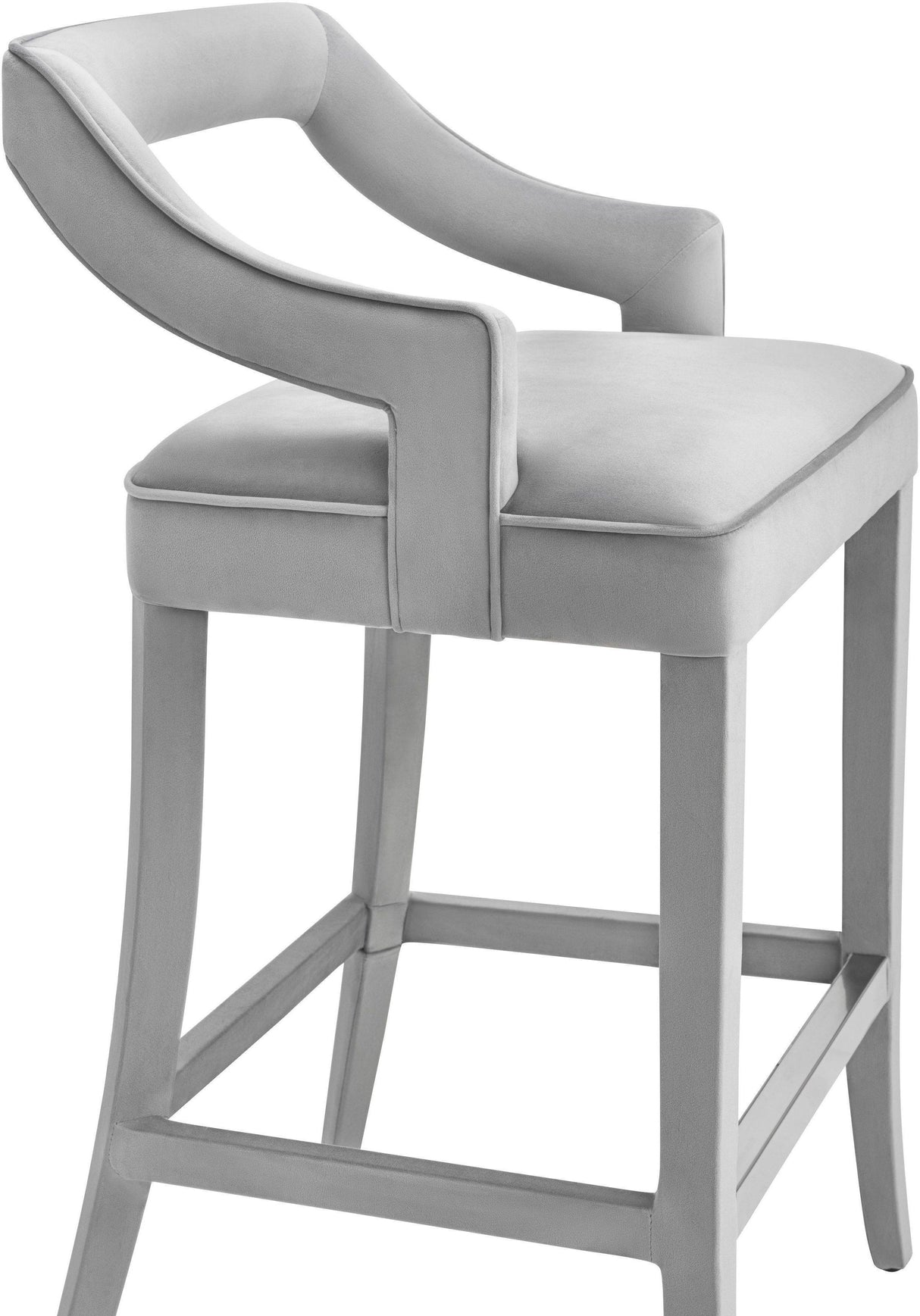 TOV Tiffany Grey Velvet Counter Stool