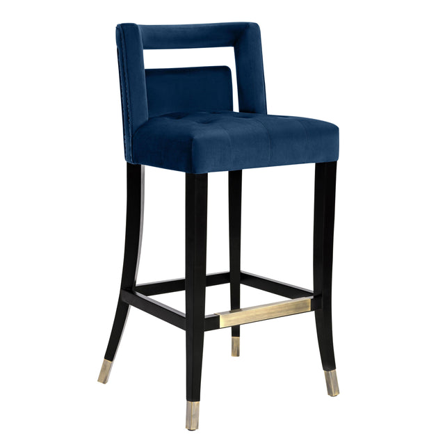 TOV Hart Navy Velvet Counter Stool