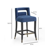 TOV Hart Navy Velvet Counter Stool