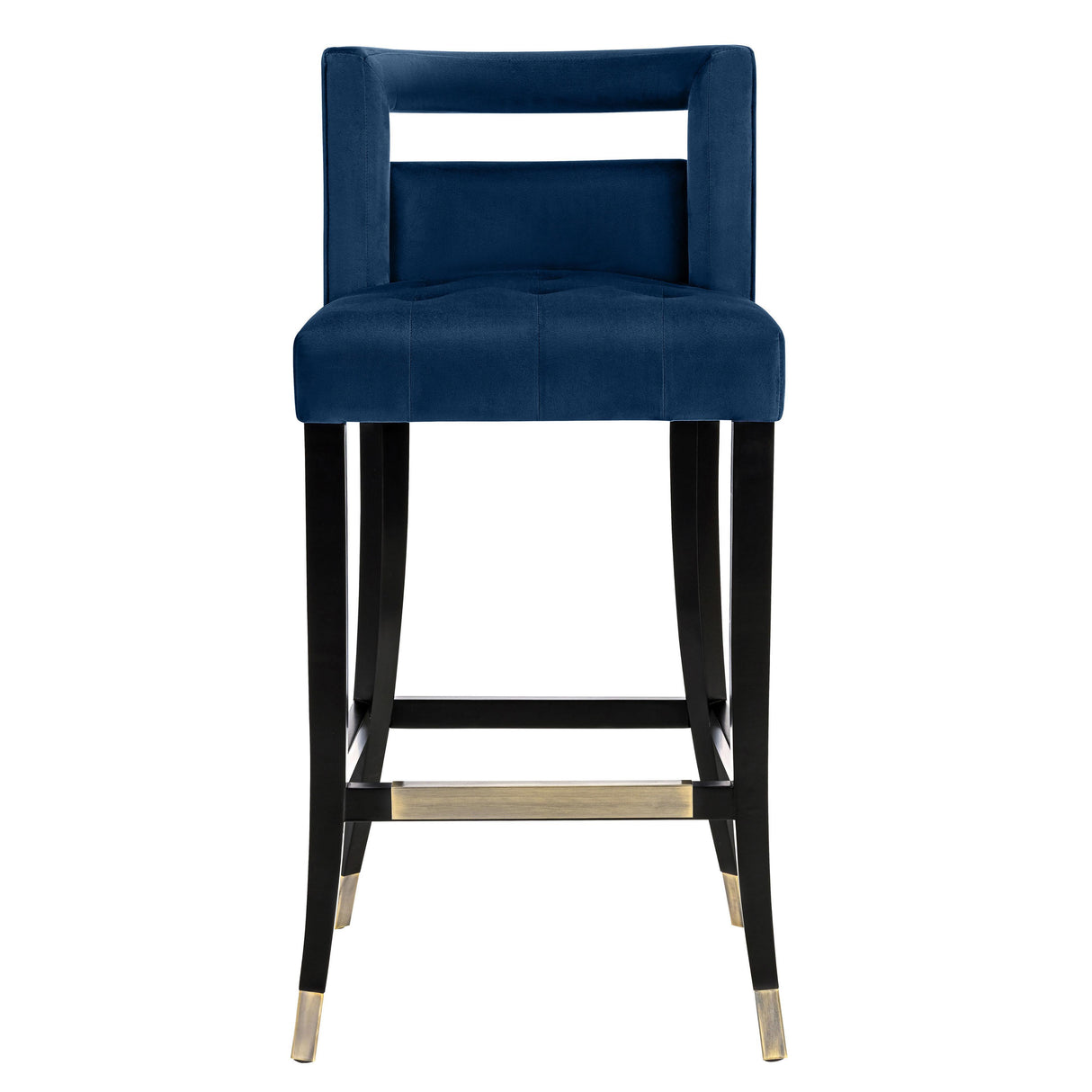 TOV Hart Navy Velvet Bar Stool