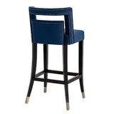 TOV Hart Navy Velvet Bar Stool