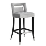 TOV Hart Grey Velvet Bar Stool