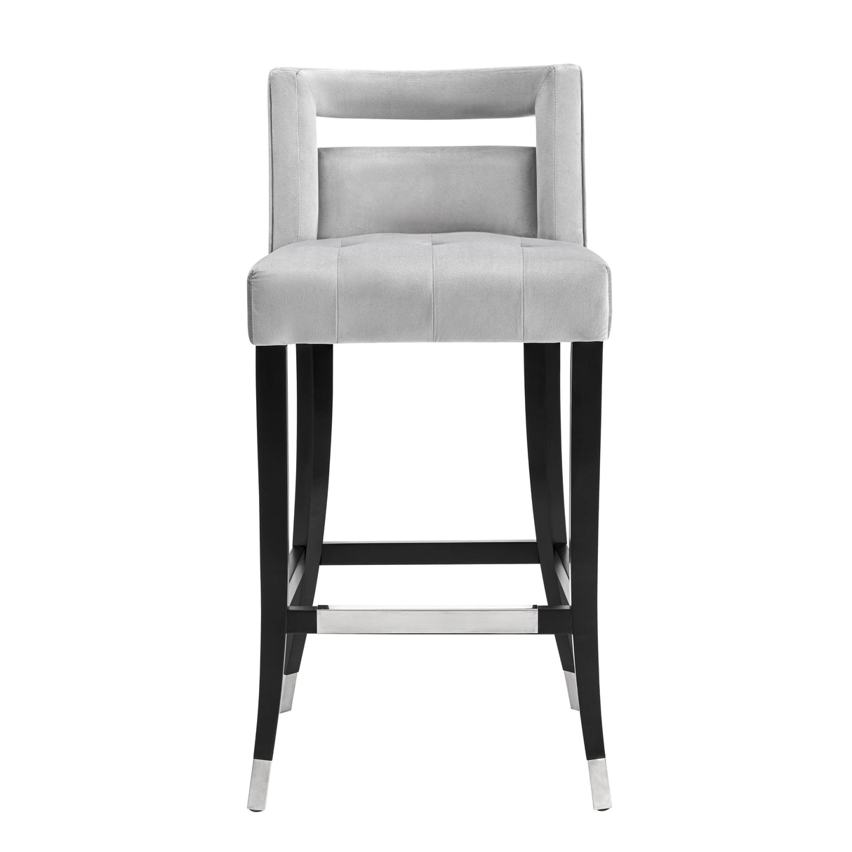 TOV Hart Grey Velvet Bar Stool